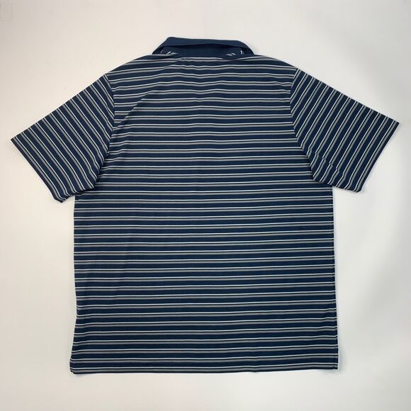 Reebok Golf Shirt Mens 2XL Storm PlayDry Striped Performance Polo Droptail Hem - Picture 8 of 10
